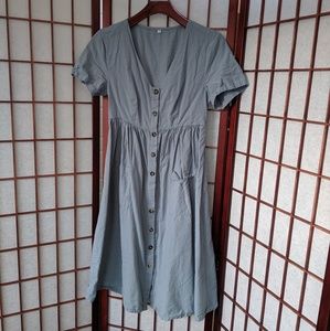 NWOT Blue Button Down Dress